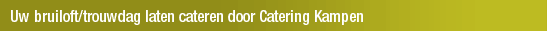 Uw bruiloft/trouwdag laten cateren door Catering Kampen